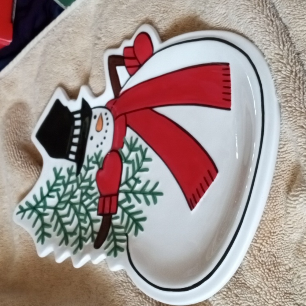 Fitz and Floyd Snowman plate
